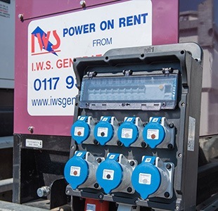 Event Generator Hire Gloucestershire - close up of distrubution box and generator